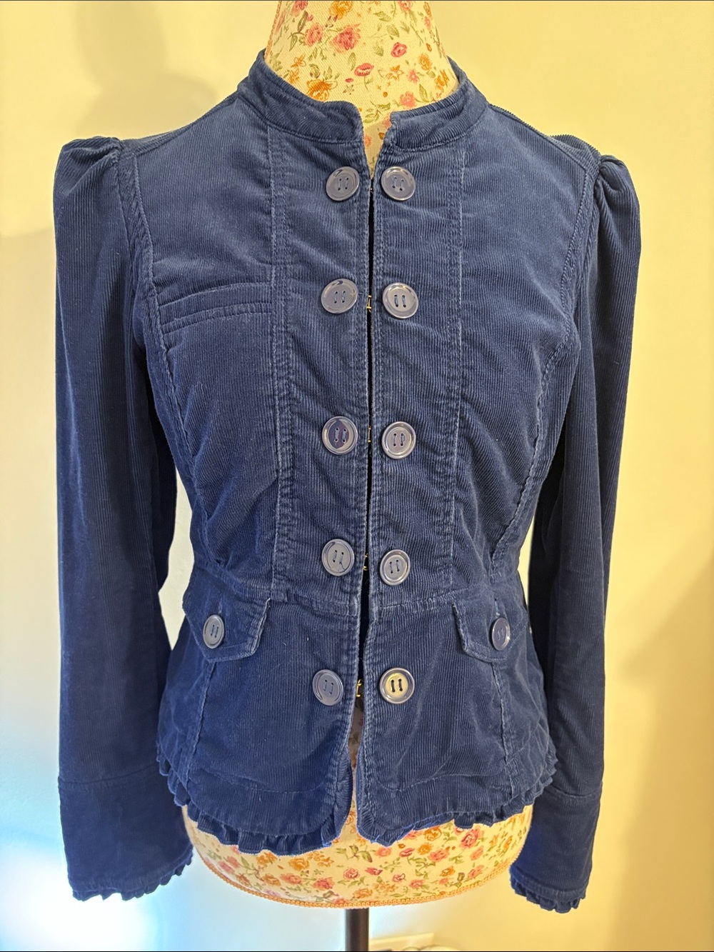 Women's Royal Blue Corduroy Button-Front Jacket, Cidra by Anthropology